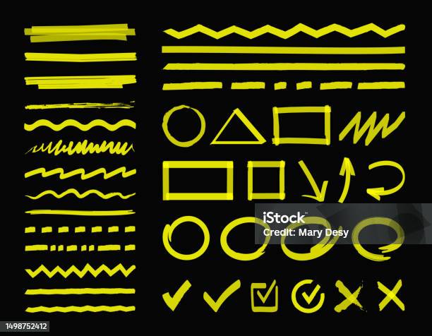Highlight Marker Design Elements Stock Illustration - Download Image ...
