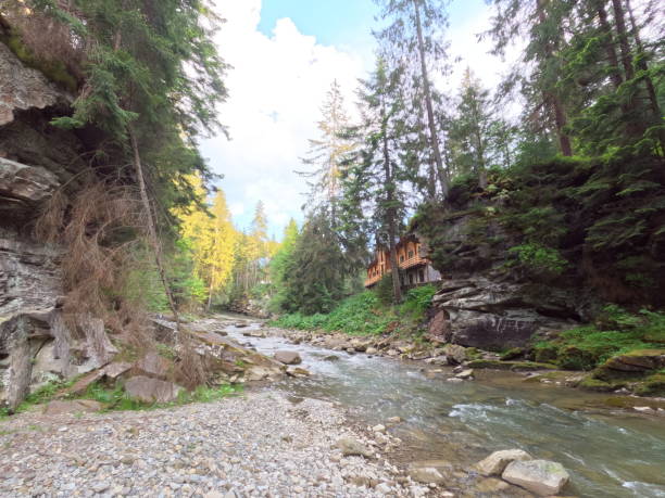istock Mountain waterfalls, rocks in the Carpathians 1498752509