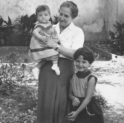 Granmother and nephews in 1954.