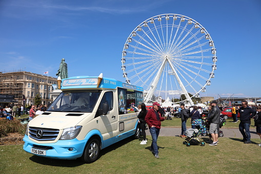 Eastbourne, UK - April 30, 2022: Magnificent Motors Classic Car Show at Eastbourne, East Sussex, UK