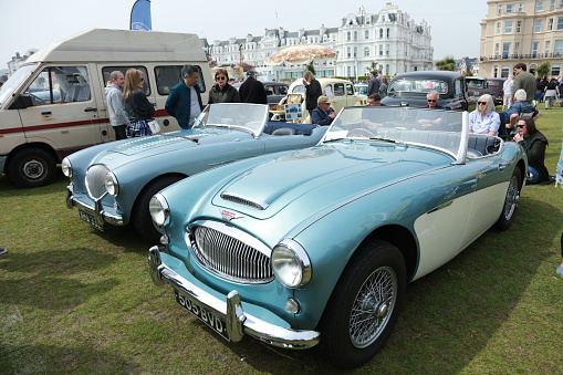 Eastbourne, UK - April 30, 2023: Magnificent Motors Classic Car Show at Eastbourne, East Sussex, UK