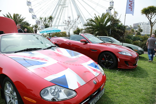 Eastbourne, UK - April 30, 2023: Magnificent Motors Classic Car Show at Eastbourne, East Sussex, UK