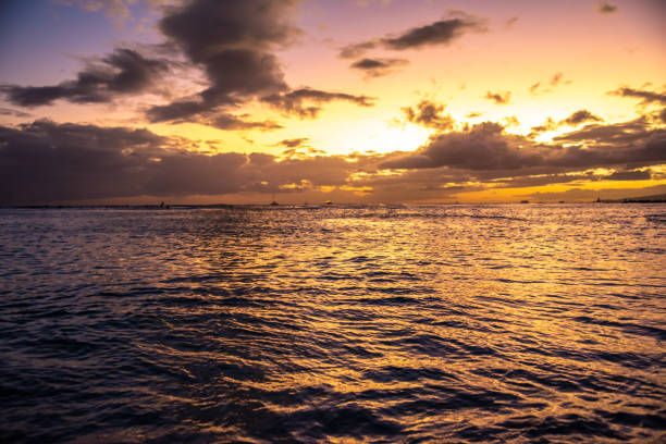 istock Sunset Hawaiian views in spring time from Waikiki Beach. 1498788921