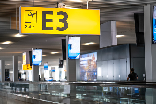 Directional Signs in Amaterdam Schiphol Airport Airport.