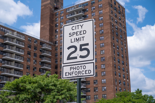 Speed Limit Sign In Brooklyn District.
