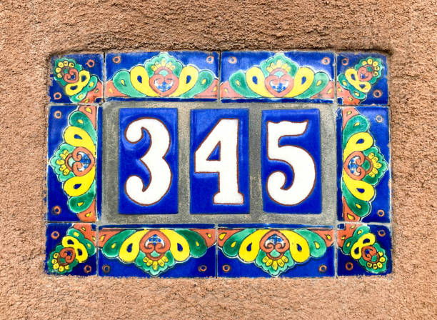 istock Colorful Ceramic Number 345 Street Address Tile 1498810905