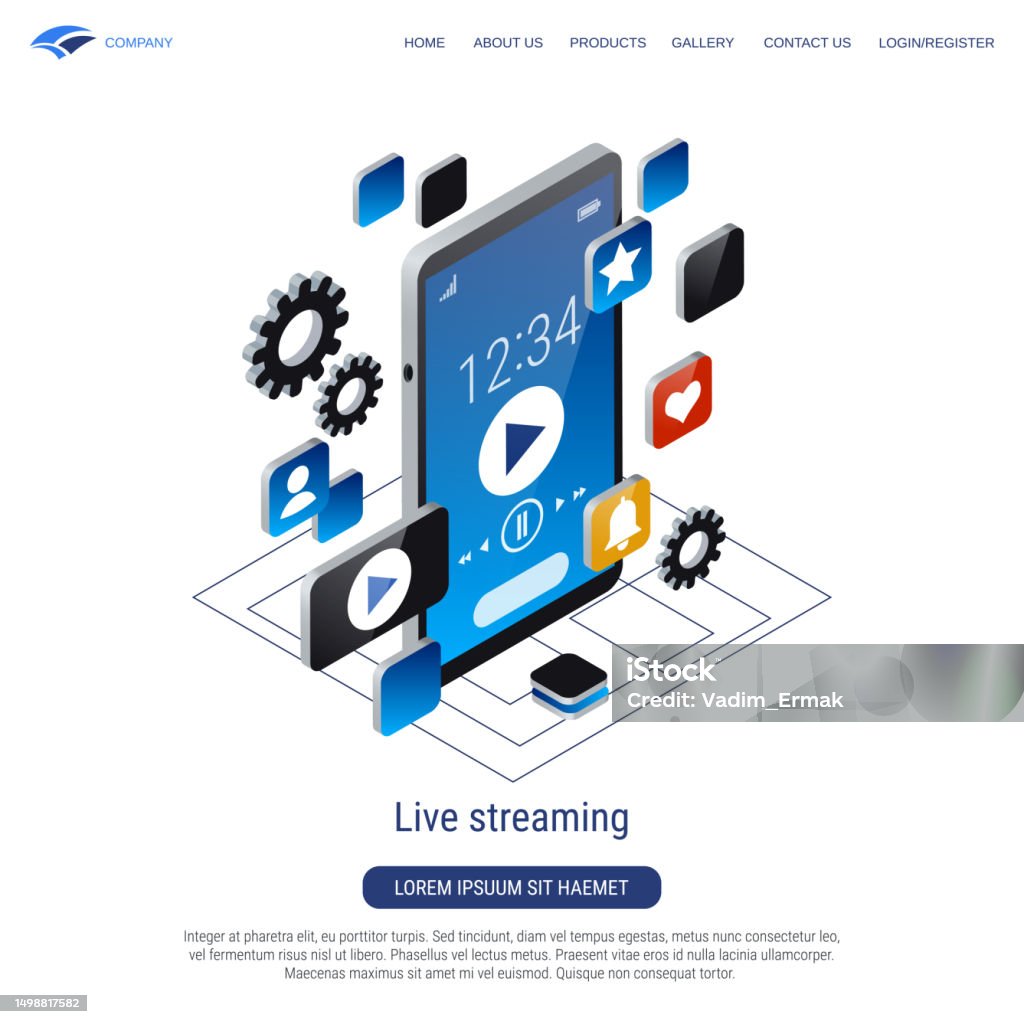 Streaming Vector Files Live Streaming Vector Concept Stock Illustration - Download Image Now ...