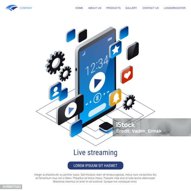 Live Streaming Vector Concept Stock Illustration - Download Image Now ...