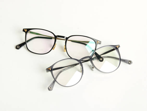 istock Trendy glasses isolated on white background, with copy space for message and quote. Top view 1498823004