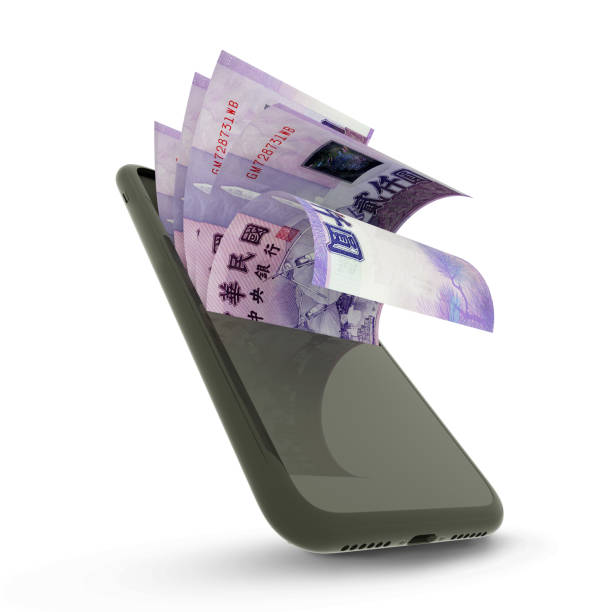 istock 3D rendering of New Taiwanese dollar notes inside a mobile phone isolated on white background 1498824928