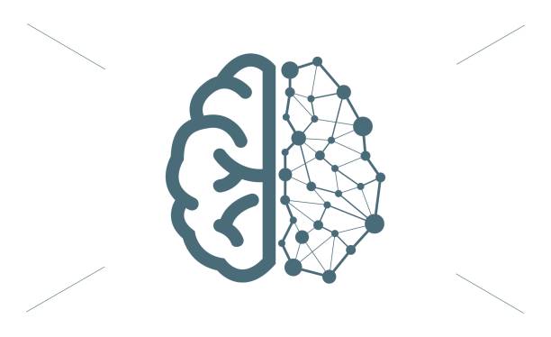 ilustraciones, imágenes clip art, dibujos animados e iconos de stock de de inteligencia artificial - sistema nervioso humano