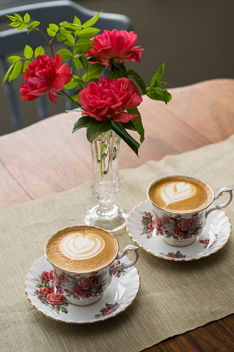 Rose pattern vintage bone china cups from 1967 designed to commemorate the 100th anniversary of Canada Confederation