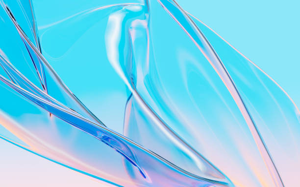 istock Abstract flowing transparent glass background, 3d rendering. 1498839085