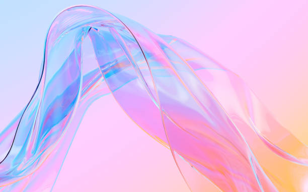 istock Abstract flowing transparent glass background, 3d rendering. 1498839170
