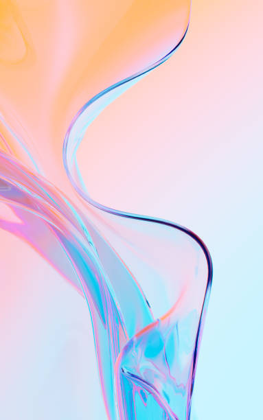 istock Abstract flowing transparent glass background, 3d rendering. 1498839190