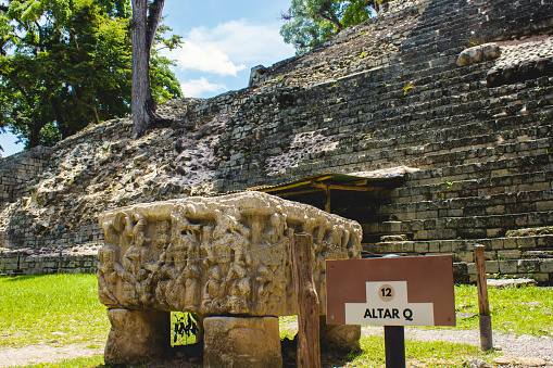 Mayan Altar Q is a remarkable archaeological discovery, representing a significant piece of Mayan history. This intricately carved altar showcases the rich artistic and cultural traditions of the Maya civilization. With its detailed hieroglyphic inscriptions and depictions of Mayan rulers and deities, Altar Q provides valuable insights into their religious beliefs and political structures. The altar's elaborate design and symbolism make it a captivating artifact that sheds light on the complexities of Mayan society. Its discovery and preservation contribute to our understanding of this ancient civilization and its enduring legacy.