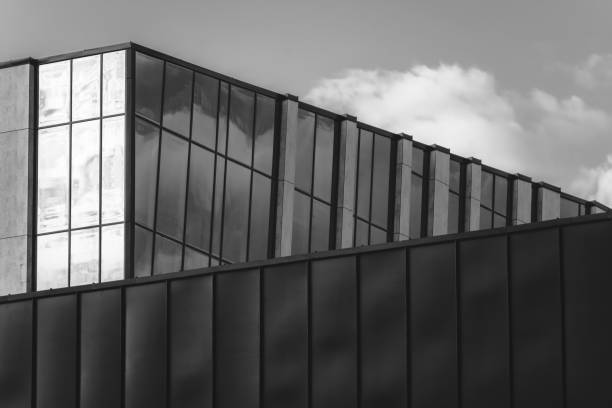 istock Black and White Modern Architecture Details of the Building 1498855828