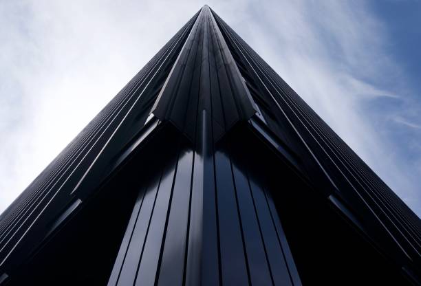 istock Chicago City Skyscraper Architectural Directly Below Perspective from below with wide angle 1498858631