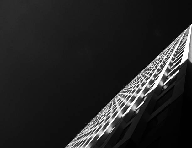 istock Black and White Abstract Architecture in Chicago City Downtown Area 1498858642