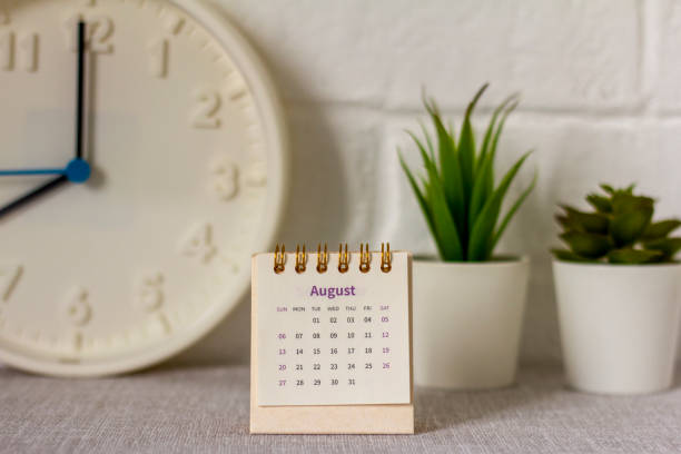 istock Desktop calendar for August 2023 on the desktop. 1498860720