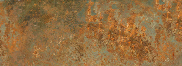 istock Old rusty metal texture. Grunge background wallpaper. Horizontal banner 1498862370