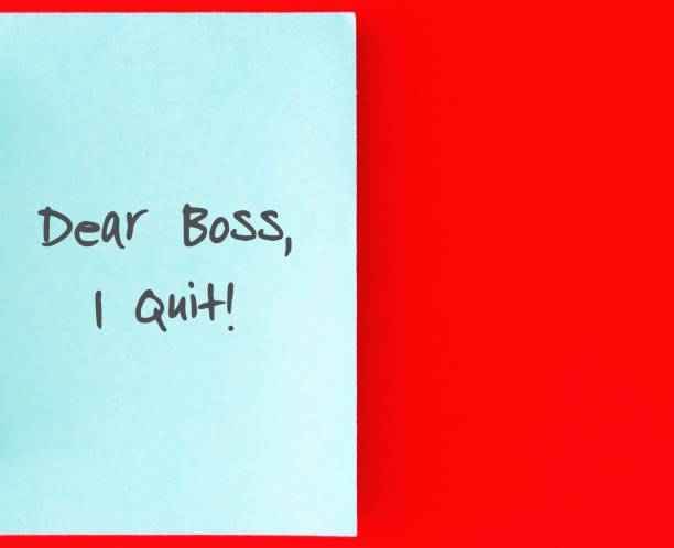 istock Note on red background with handwritten DEAR BOSS I QUIT, refers to decision making of employees to quit job, to leave workplace, to resign from full time employment 1498862537