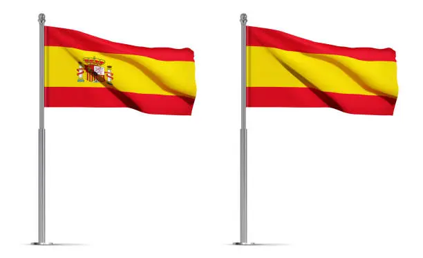 Vector illustration of Spain flag isolated on white background