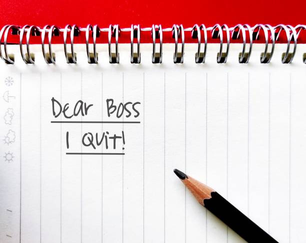 istock Pencil on notebook with text written DEAR BOSS I QUIT, concept of decision making  to quit job, to leave employment or being full time workers, employees hates their jobs and desire to resign 1498865437