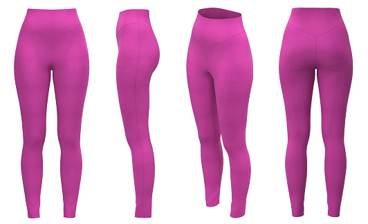 Yoga Pants. Leggings mockup. Women leggins template. Pink Sport Yoga pants