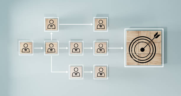 istock black dartboard and black arrow connection linkage with human icon for customer focus target group and customer relation management concept. 1498872453