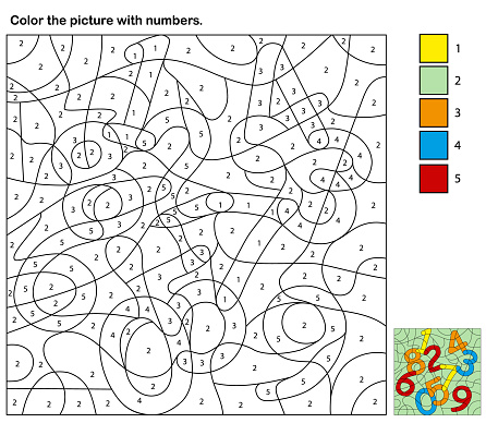Fancy Numbers Coloring Numbers Coloring Page Stock Illustration - Download Image Now ...