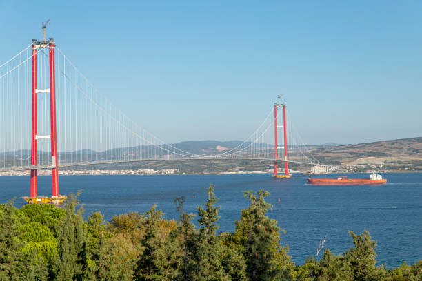 Bridge Suspention Bridge of Canakkale çanakkale 1915 bridge photos stock pictures, royalty-free photos & images