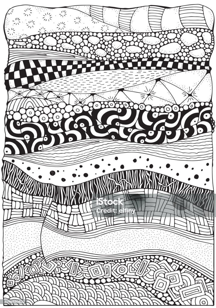 Ethnic Pattern Design Coloring Artistic Ethnic Pattern Handdrawn Ethnic Floral Retro Doodle Vector ...