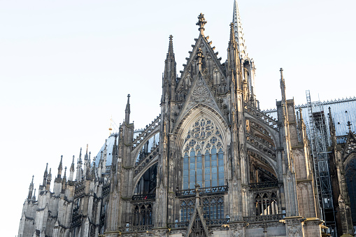 Milan, Italy - October 26, 2021: Architectural details of Milano Duomo Cathedral