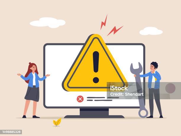 Work Computer Fault System Error Concept Software Problem Or System Failure Security Alert ...