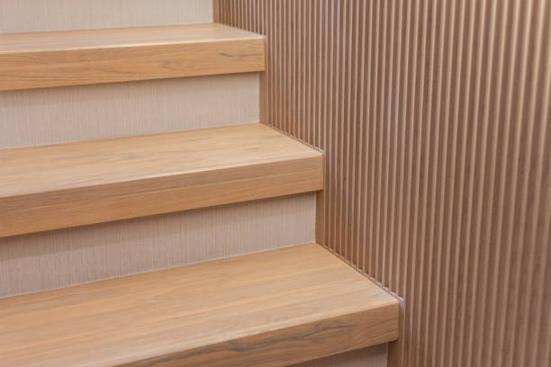 istock wooden stairs in a modern house interior 1498885687