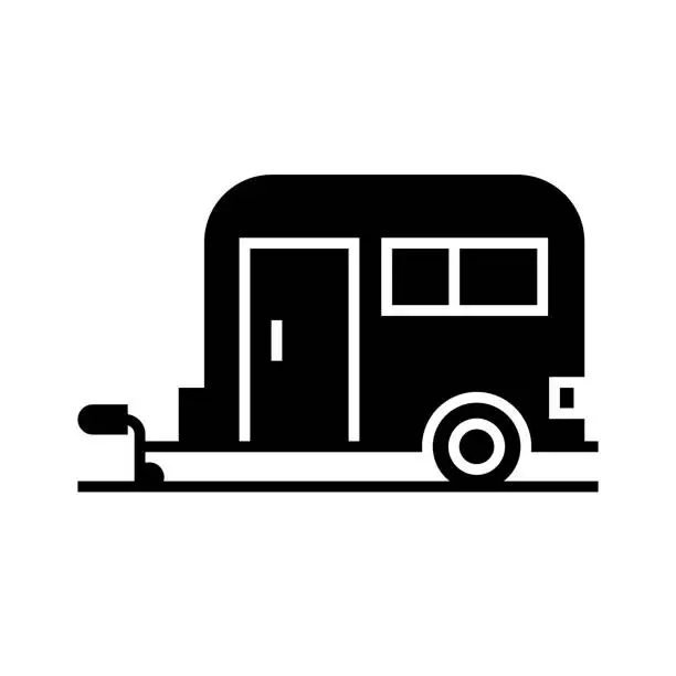 Vector illustration of Caravan Icon Solid Style. Vector Icon Design Element for Web Page, Mobile App, UI, UX Design