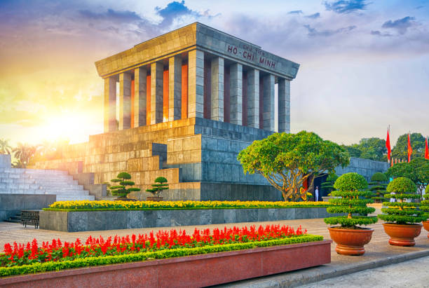The Ho Chi Minh Mausoleum in the city of Hanoi, northern Vietnam