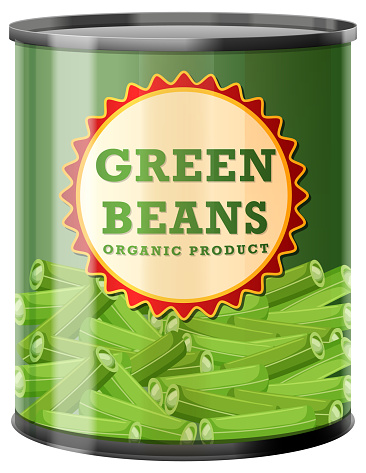 Green Beans Food Can Vector illustration