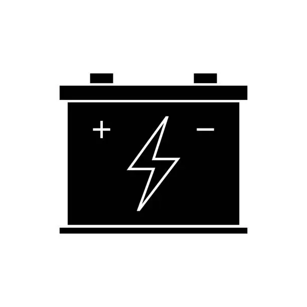 Vector illustration of Car Battery Icon Solid Style. Vector Icon Design Element for Web Page, Mobile App, UI, UX Design