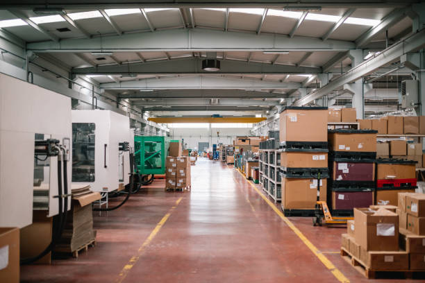 istock View of empty factory with electronics industry manufacturing equipments 1498891365