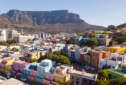 Aerial view over the bo-kaap region of Cape Town, South Africa
