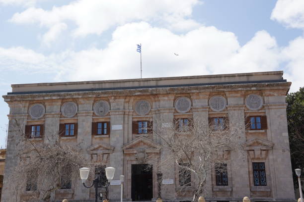istock Greek Post Office (E.L.T.A.)in Mandraki harbor, Rhodes, Greece 1498893365