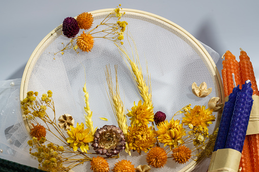 dried flowers on the table