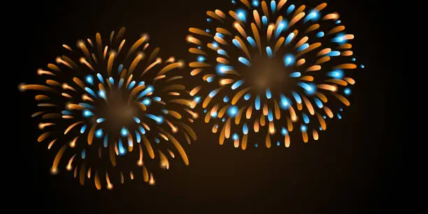 Vector illustration of beautiful fireworks background vector illustration