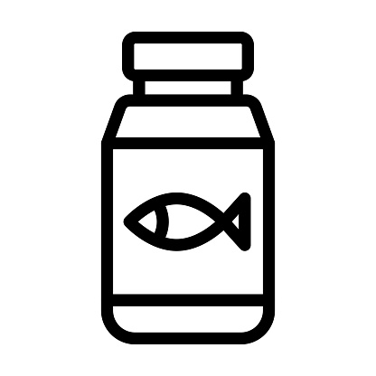 Fish Oil Vector Thick Line Icon For Personal And Commercial Use.