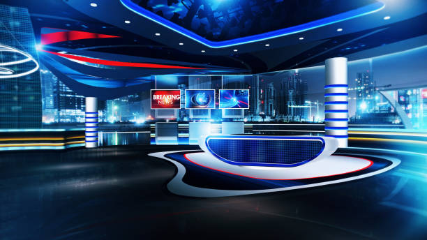 istock Tv news studio Background 1498903528