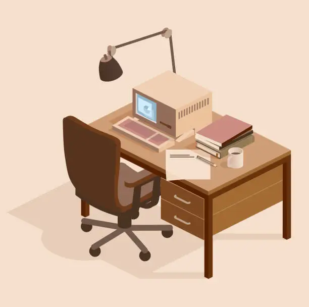 Vector illustration of place of work