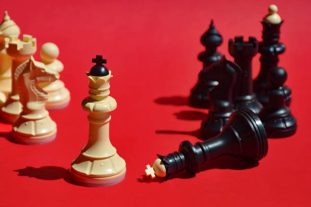 istock a chessboard. board intellectual game. the finished batch. chess pieces. background for the design. 1498905294