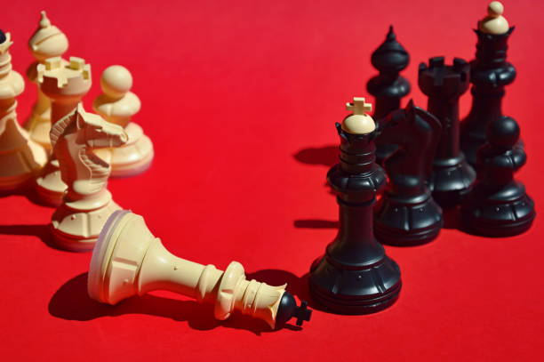 istock a chessboard. board intellectual game. the finished batch. chess pieces. background for the design. 1498905376